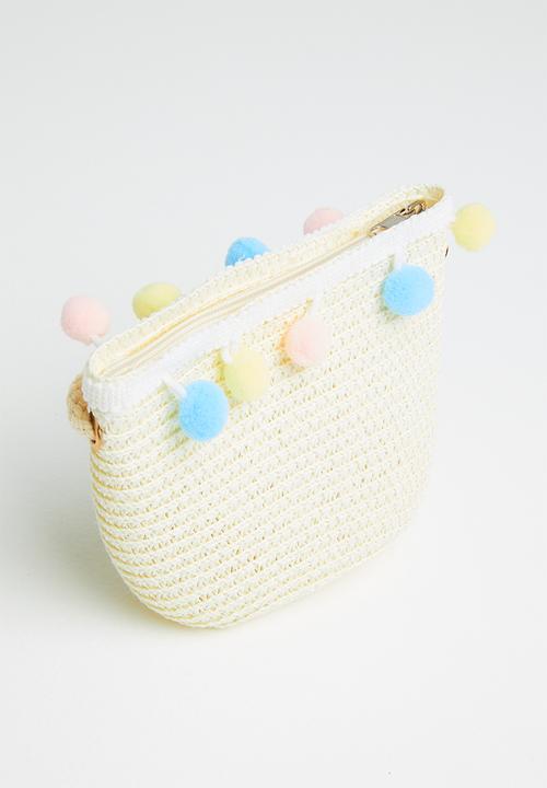 Pop Candy - Straw  hat & bag - white