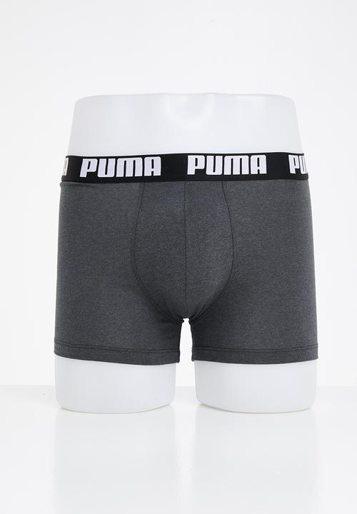 PUMA - Puma men printed elastic boxer 2p - black & charcoal 