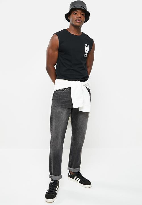 S.P.C.C - Luna regular fit straight hem, sleeveless tee - black