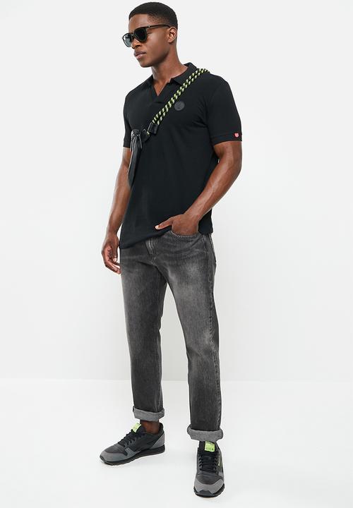S.P.C.C - Carter regular fit johnny collar polo - black