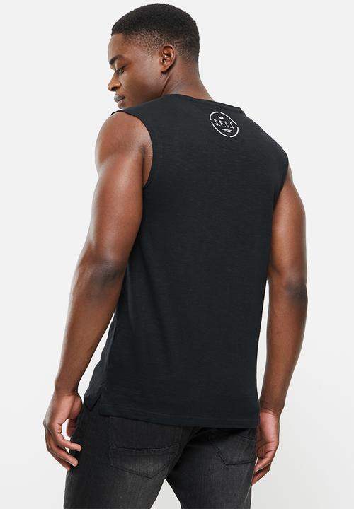 S.P.C.C - Tabari regular fit straight hem, sleeveless tee - black