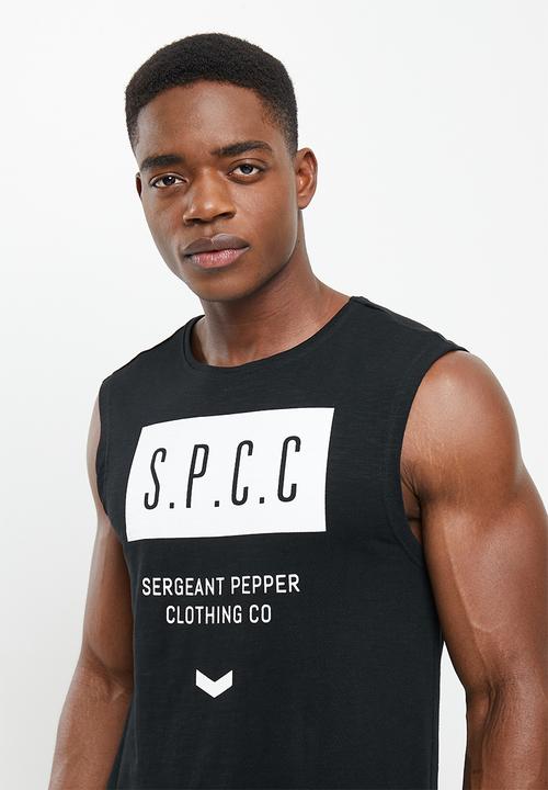 S.P.C.C - Tabari regular fit straight hem, sleeveless tee - black