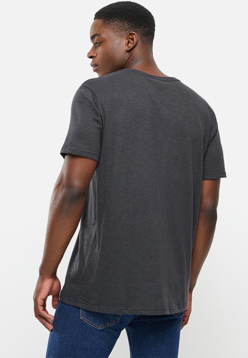 Holmes Bro's - Beach flag basic short sleeve tee - charcoal 