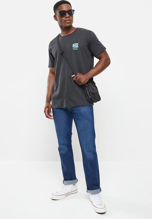 Holmes Bro's - Beach flag basic short sleeve tee - charcoal 