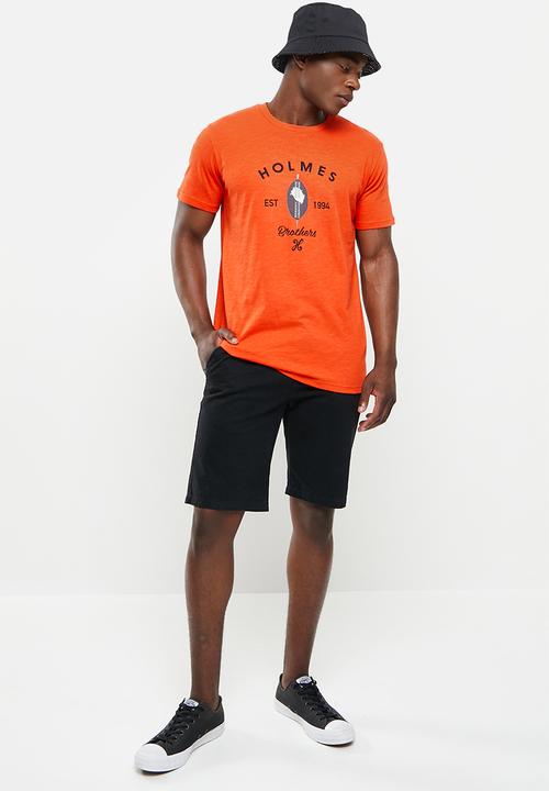Holmes Bro's - Shield short sleeve tee - orange 
