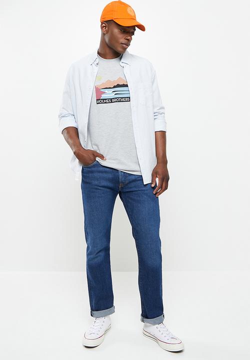 Holmes Bro's - Landscape waves short sleeve tee - grey 