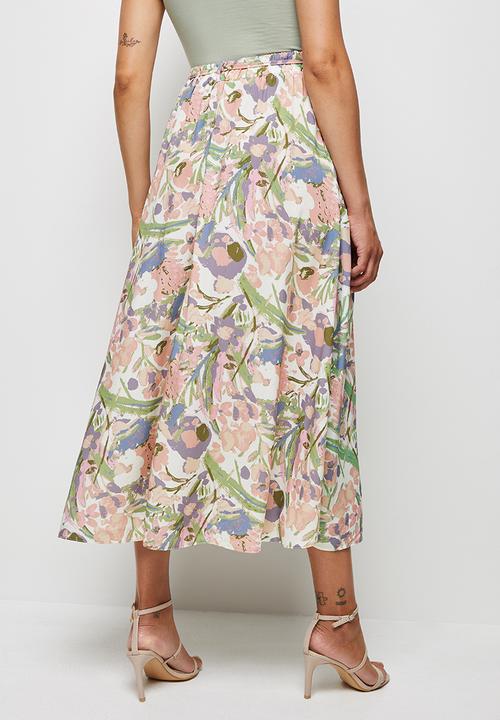 MILLA - Circle midi skirt with pockets - multi