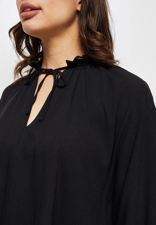 MILLA - Woven cape sleeve blouse - black