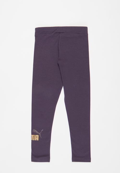 PUMA - Ess+ logo leggings g - sweet grape-gold