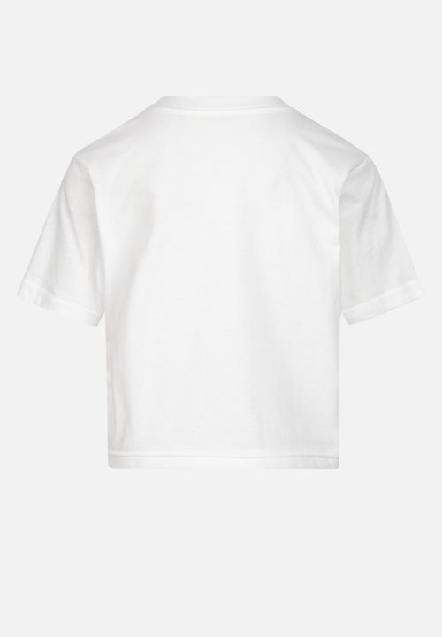 Converse - Cnvg short sleeve ruched knit top - white