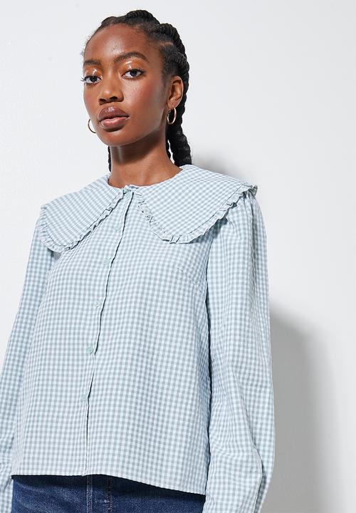 Superbalist - Peterpan collar blouse - sage gingham