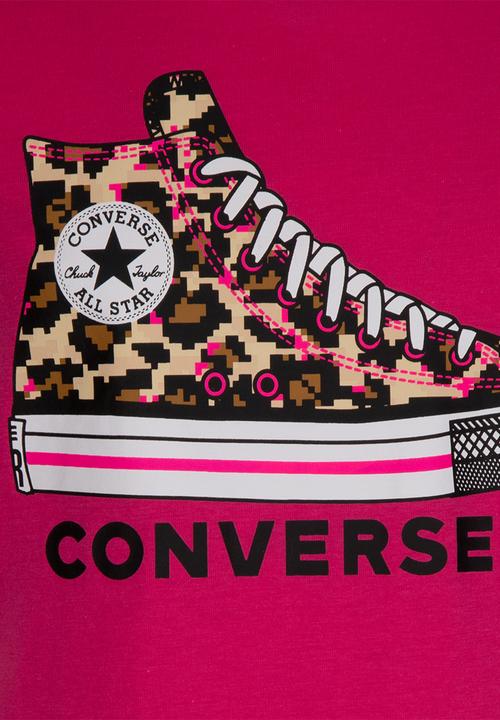 Converse - Cnvg digi leopard sneaker fill tee - pink