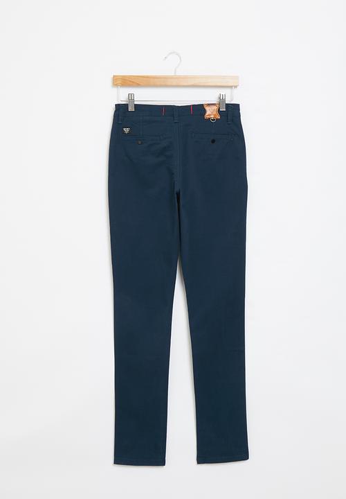 SOVIET - B morata fashion chino with rips - navy