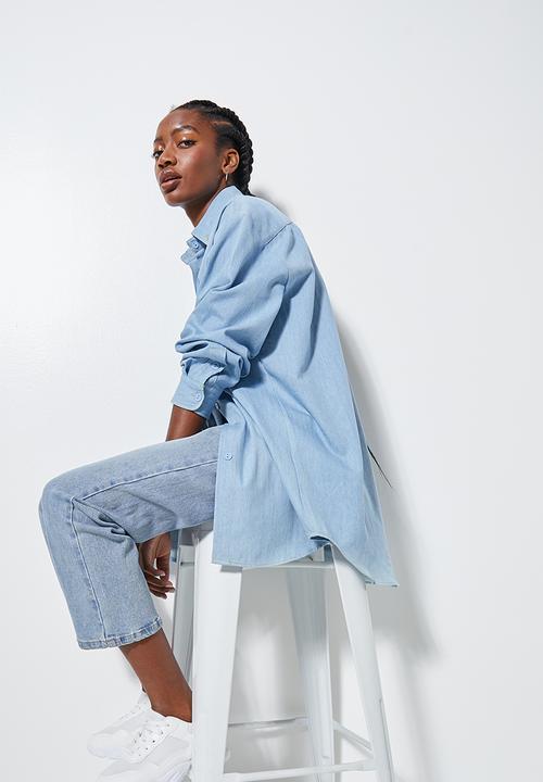 Superbalist - Denim overshirt - distress light blue