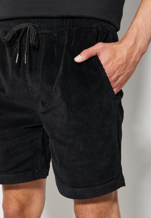 Superbalist - Deco corduroy elasticated short - black