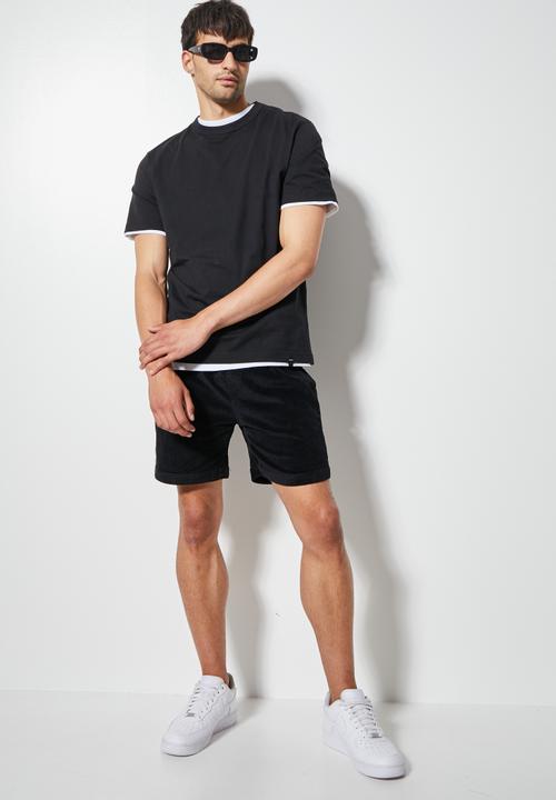 Superbalist - Deco corduroy elasticated short - black