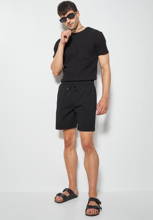 Superbalist - Deco seersucker elasticated short - black