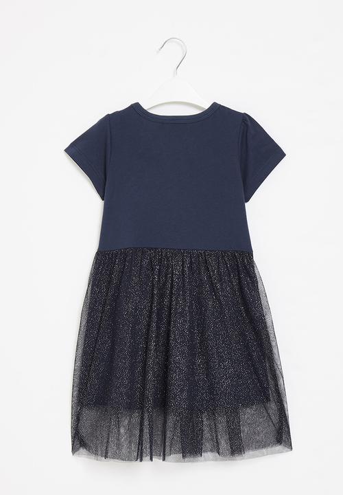 Pop Candy - Girls star dress - navy