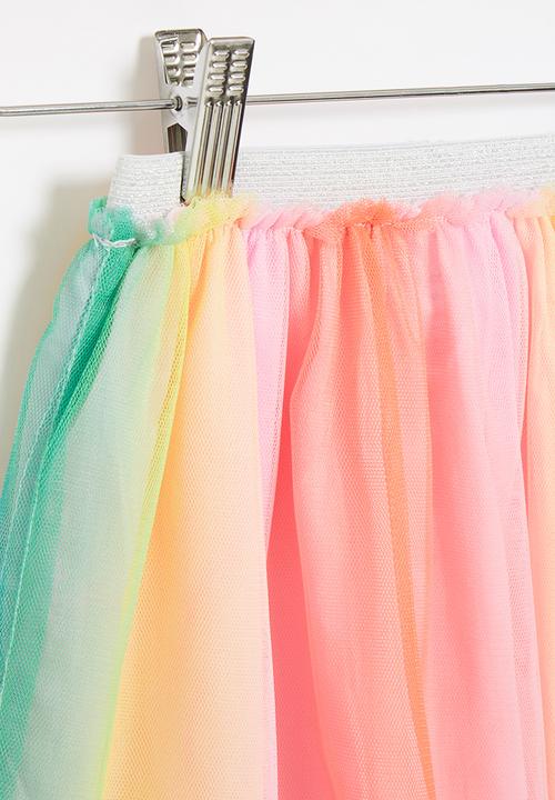 Pop Candy - Girls colour block mesh skirt - multi
