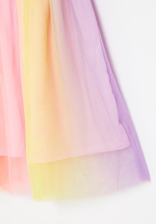Pop Candy - Girls colour block mesh skirt - multi