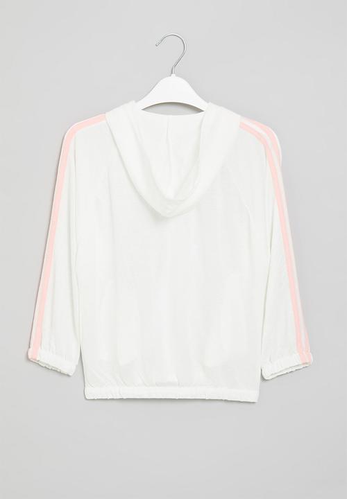 Pop Candy - Girls side stripe jacket - white