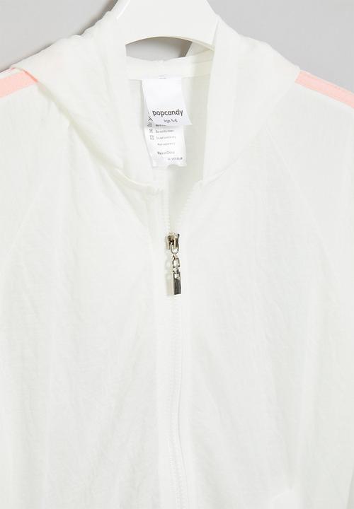 Pop Candy - Girls side stripe jacket - white