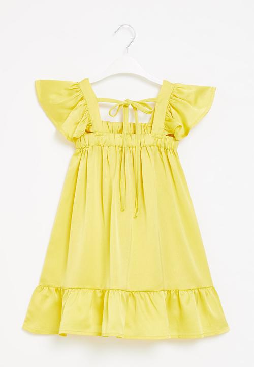 Pop Candy - Frill sleeve dress - yellow