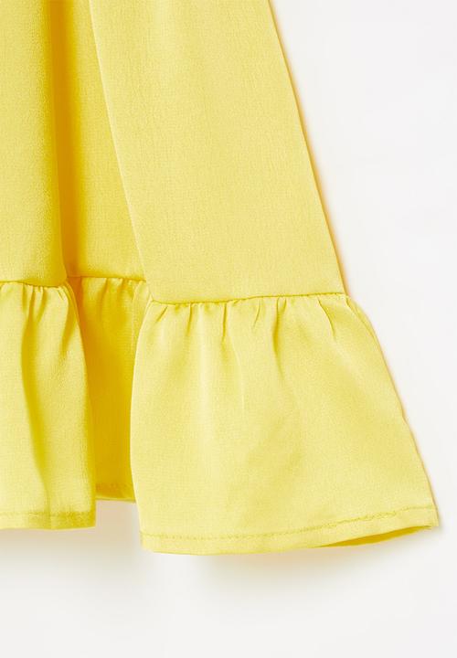 Pop Candy - Frill sleeve dress - yellow