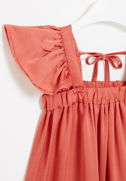 Pop Candy - Frill sleeve dress - red