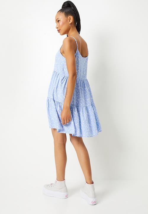Blake - Tiered cami mini dress - blue