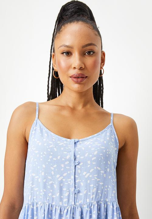 Blake - Tiered cami mini dress - blue