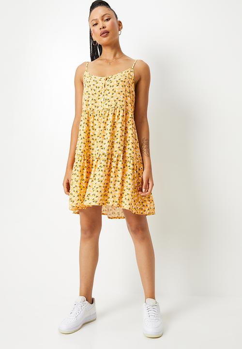Blake - Tiered cami mini dress - mustard