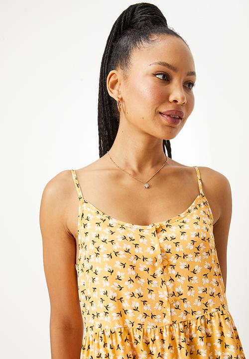 Blake - Tiered cami mini dress - mustard