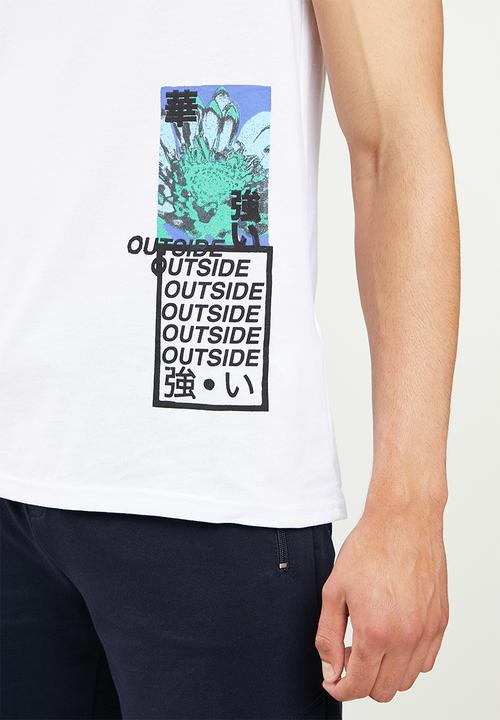 Trendyol - Multi print short sleeve tee - white