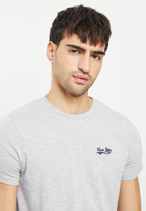 Aca Joe - Aj embroidered tee - grey 