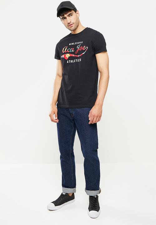 Aca Joe - Floral logo printed tee - black