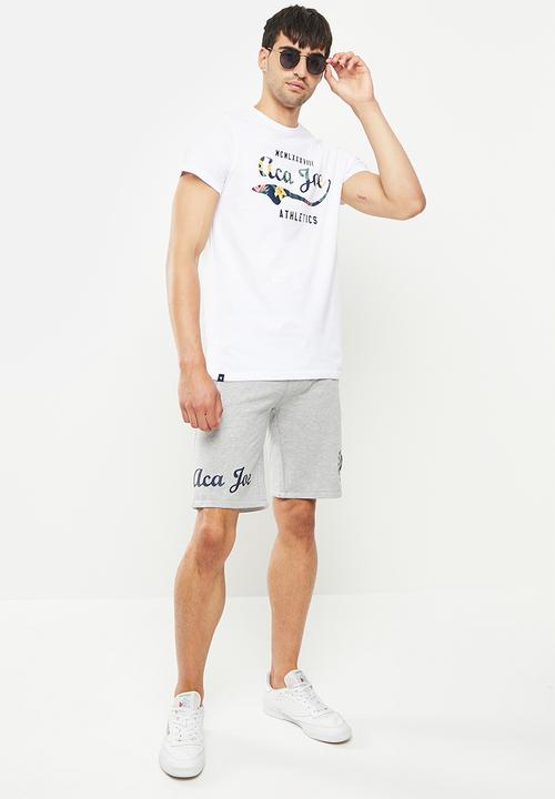 Aca Joe - Floral logo printed tee - white