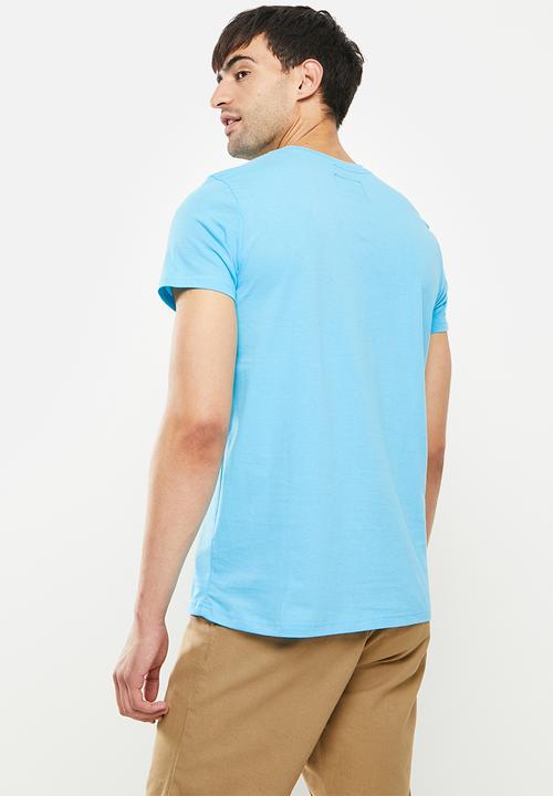 Aca Joe - Aj applique ebroidered tee - bachelor blue