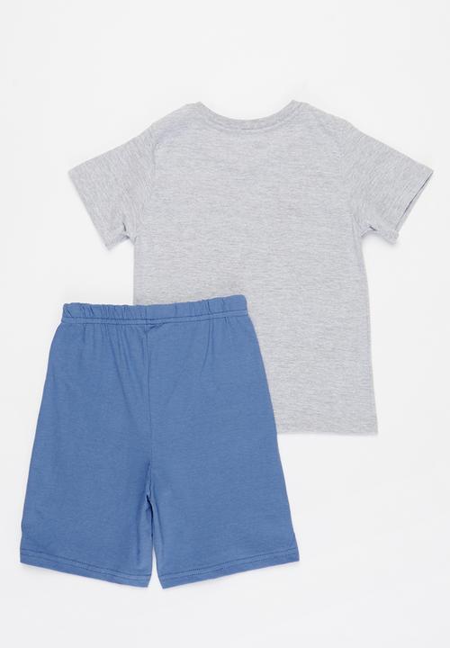 Pop Candy - Boys tee & shorts pj set - grey