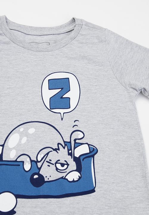 Pop Candy - Boys tee & shorts pj set - grey