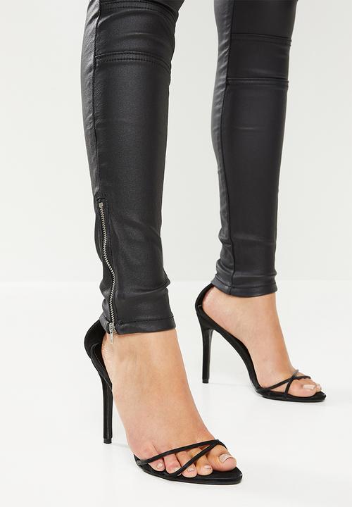 Missguided - Vice double popper coated biker jeans - black