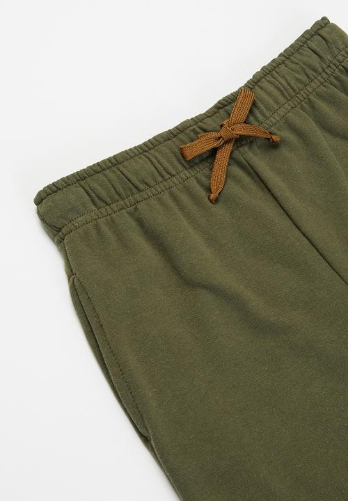 Pop Candy - Younger boys short sleeve tee & shorts set - beige & khaki 
