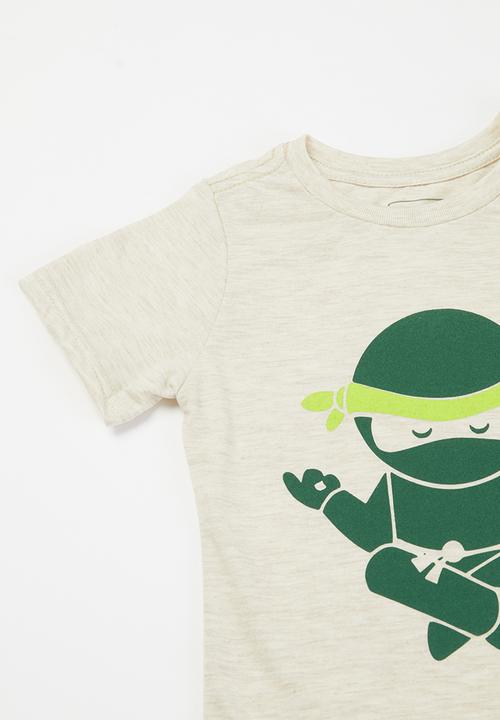Pop Candy - Boys tee & shorts pj set - oat & khaki