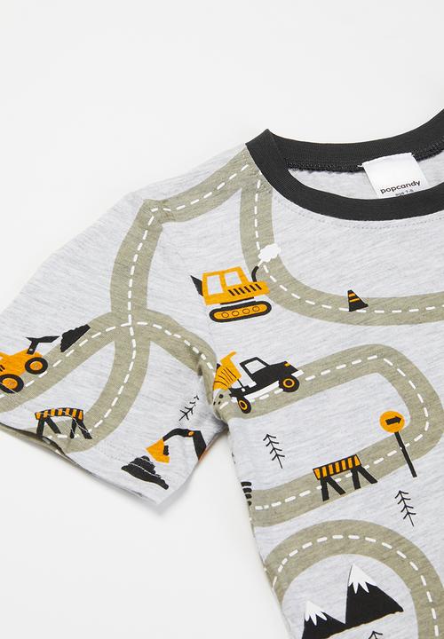 Pop Candy - Truck tee & shorts set - grey