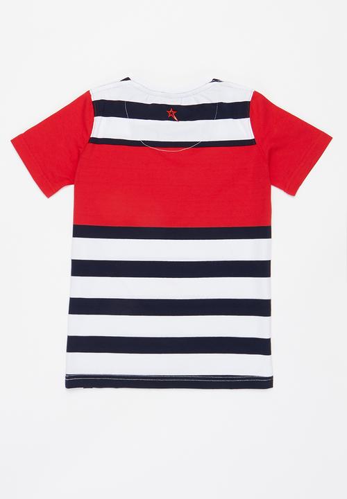 SOVIET - B valko crew neck yarn dye stripe tee - multi 
