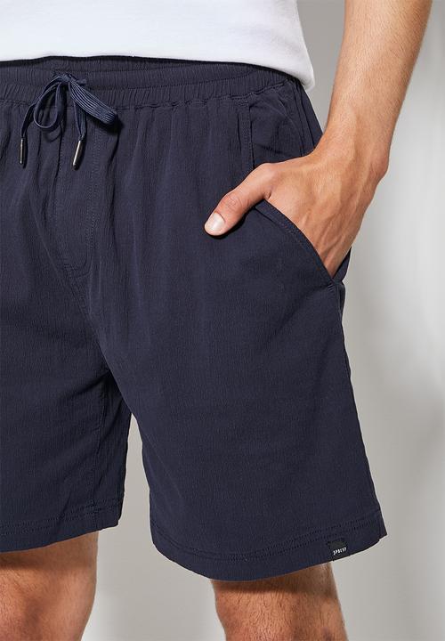 Superbalist - Deco seersucker elasticated short - indigo