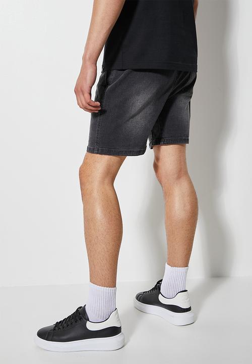 Superbalist - Deco denim elasticated short - black rinse