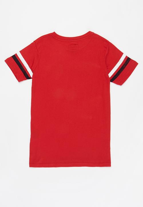 Aca Joe - Boys aca joe flock & distressed print t-shirt - racing red