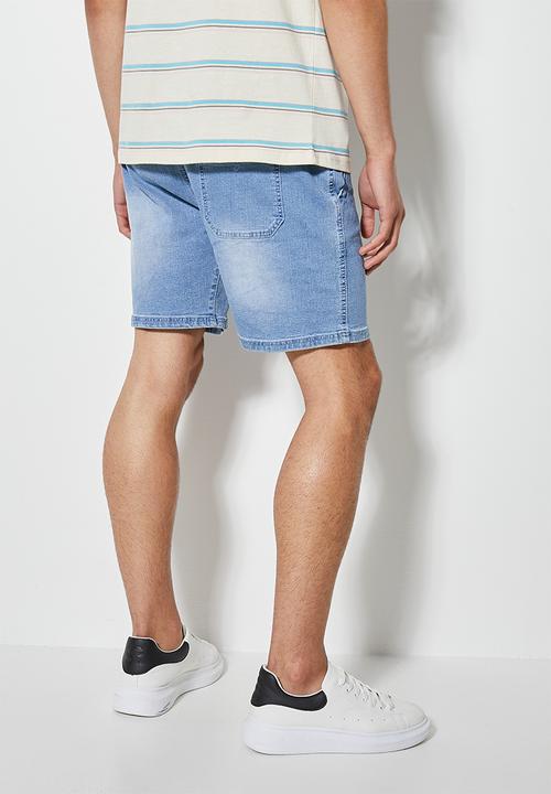 Superbalist - Deco denim elasticated short - light blue
