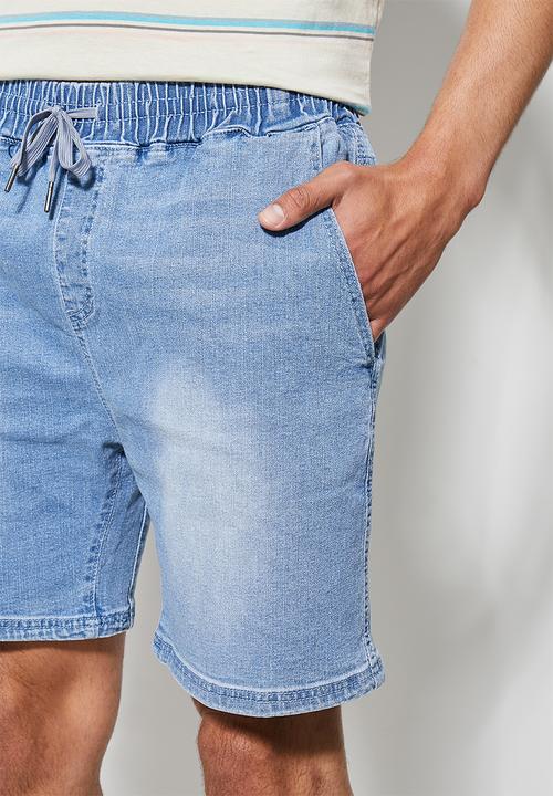 Superbalist - Deco denim elasticated short - light blue